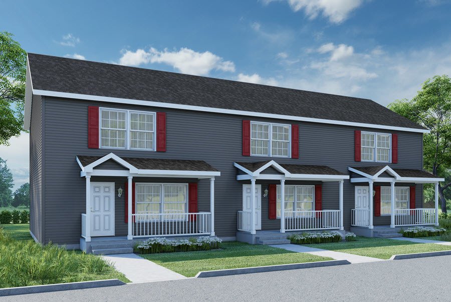 Townhome II Triplex - Carriage Custom Homes - Modular Homes - townhome II, carriage custom homes